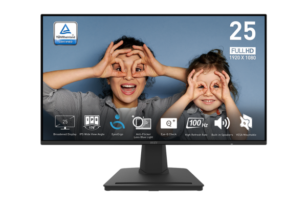 Màn Hình LCD MSI PRO MP252 (24.5 inch, 1920 x 1080, 100Hz, IPS, sRGB 100,15% 300cd (nits), 1ms)